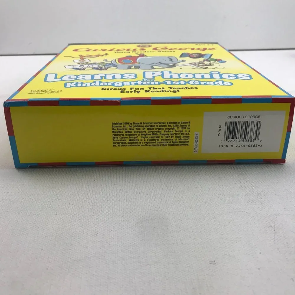 Curious George Learns Phonics Kindergarten-1st Grade Young Readers CD-ROM Ages 3